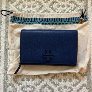 Tory Burch Blue Leather Wallet